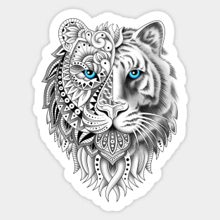 Geometric Tiger (White) Sticker